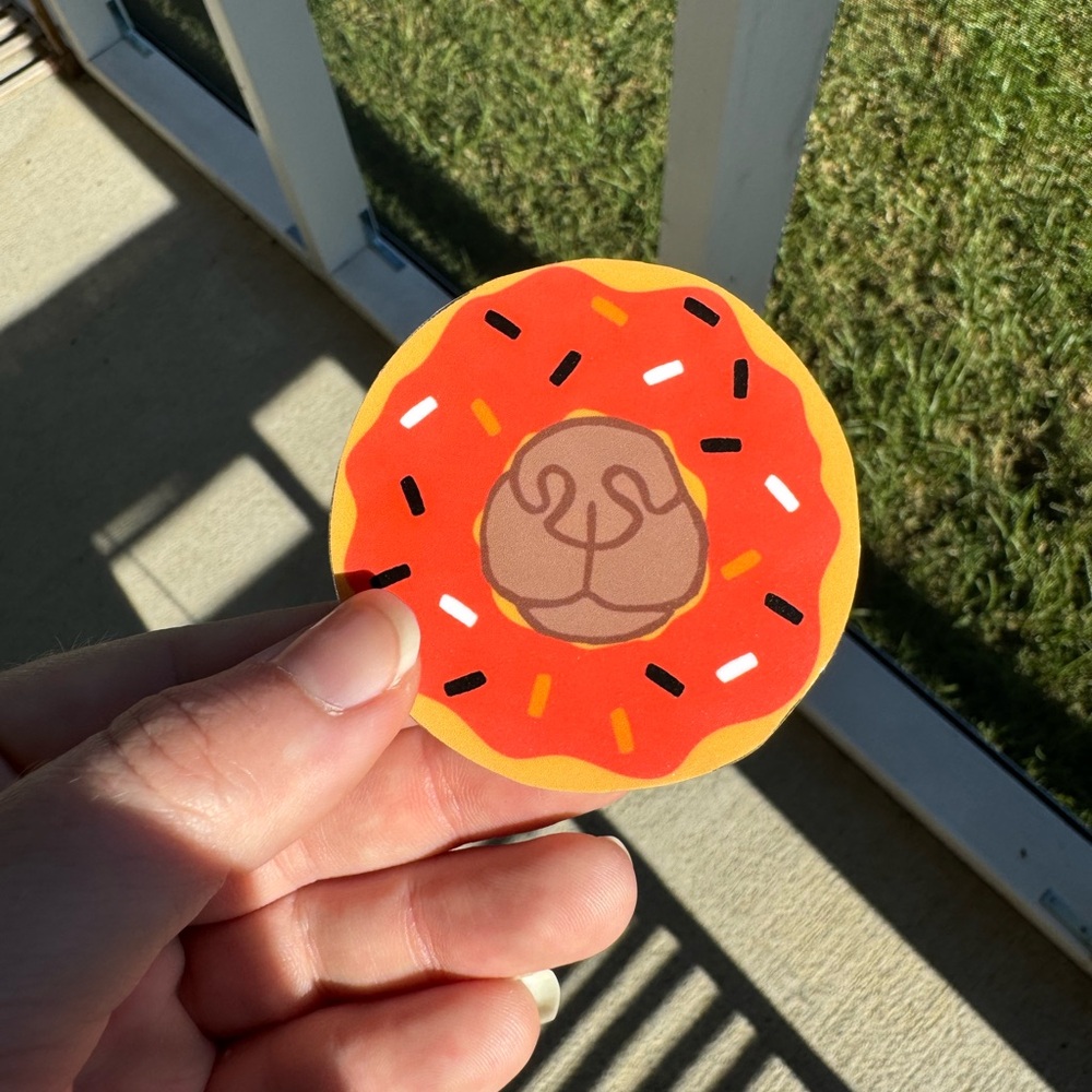 halloween donut dog matte sticker
